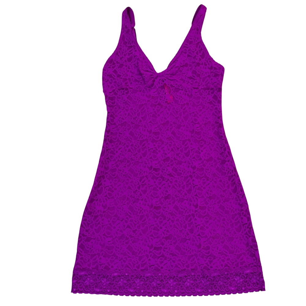 Vintage Y2K Victoria's Secret The Lacie Purple Floral Lace Slip Dress M Lingerie